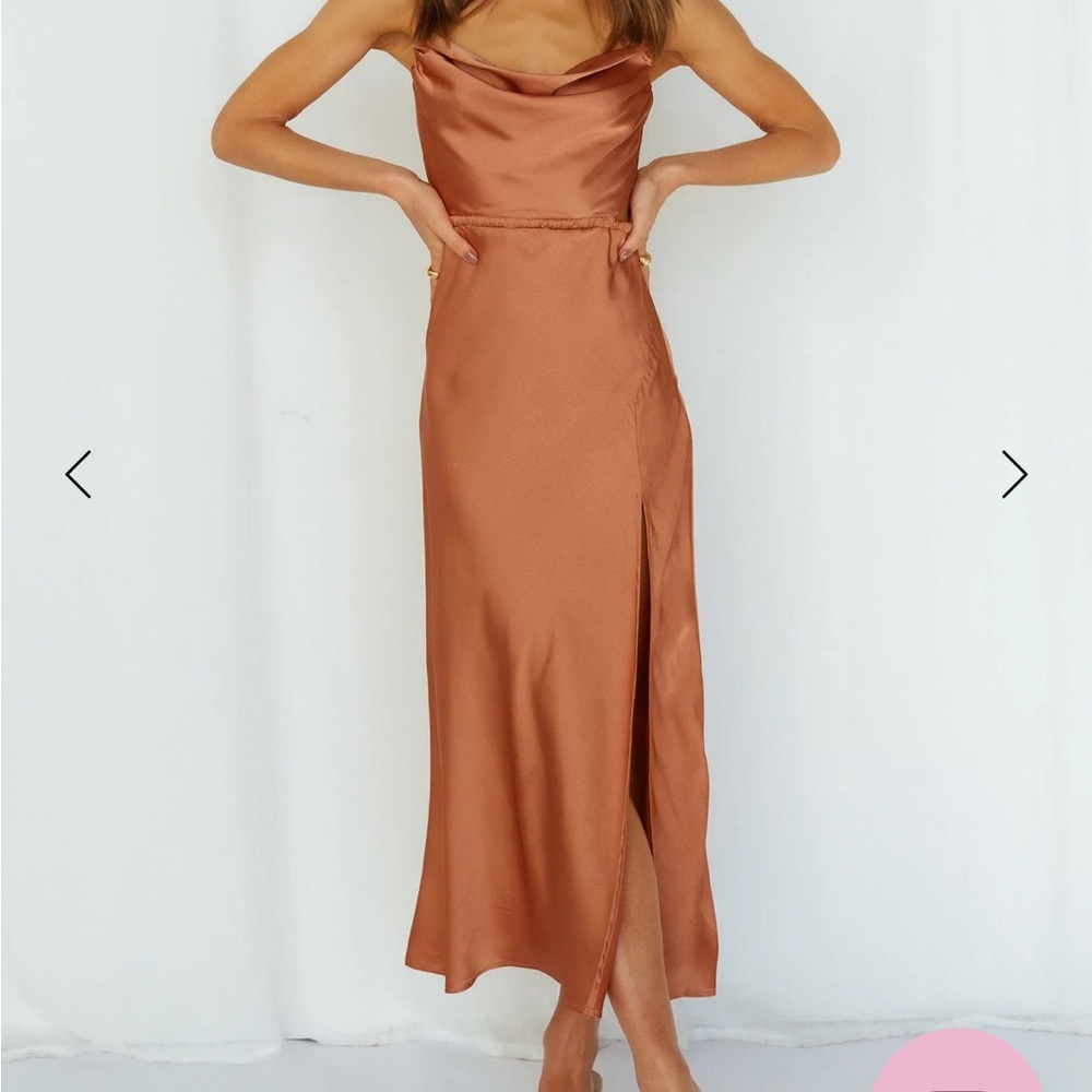 Hello Molly Copper Midi Dress Size M - NWT